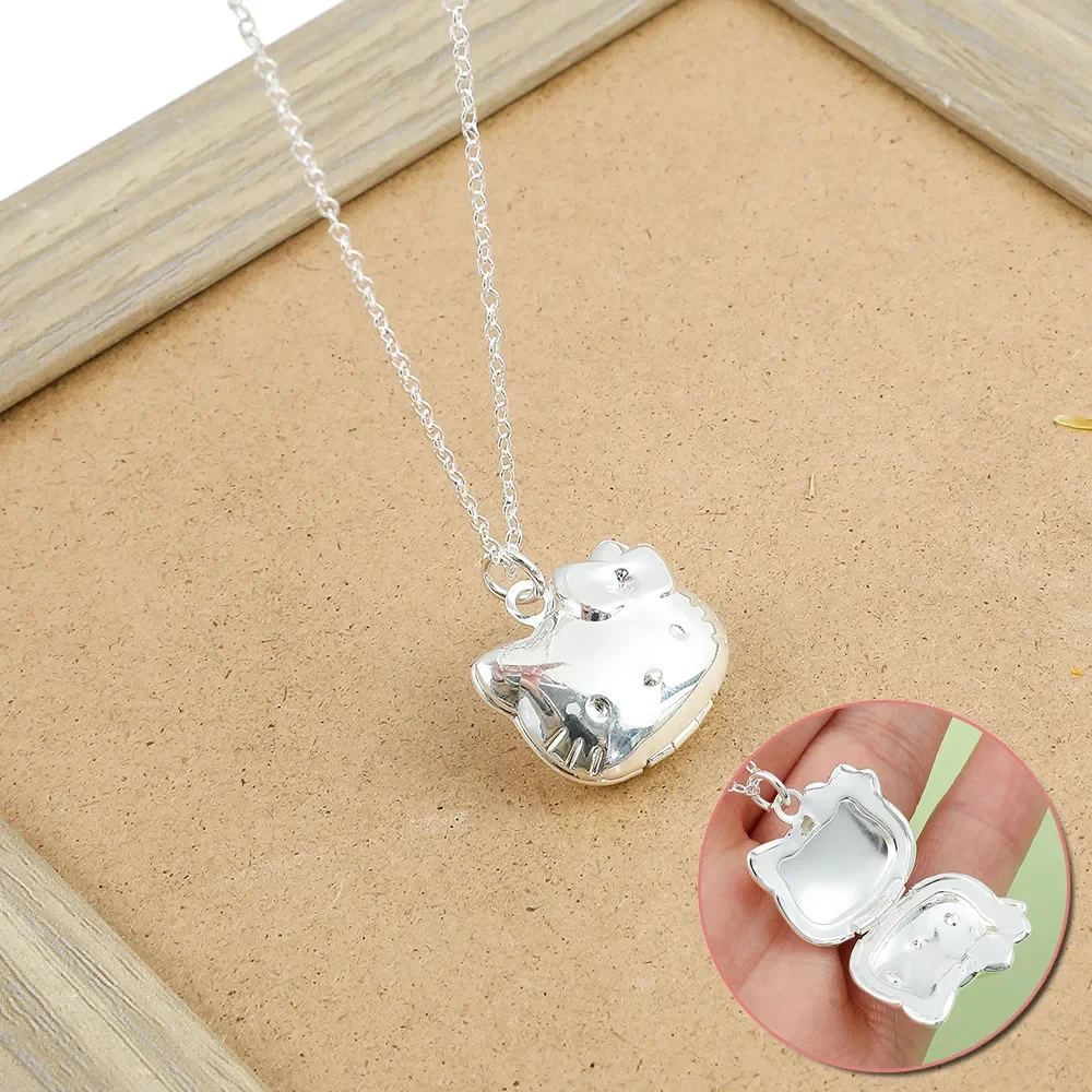 Hello Kitty Sanrio Can Open Pendant Necklace Silver Color Alloy Kawaii Cat for Women Girl Student Gift
Hello Kitty Sanrio Can Open Pendant Necklace Silver Color Alloy Kawaii Cat for Women Girl Student Gift