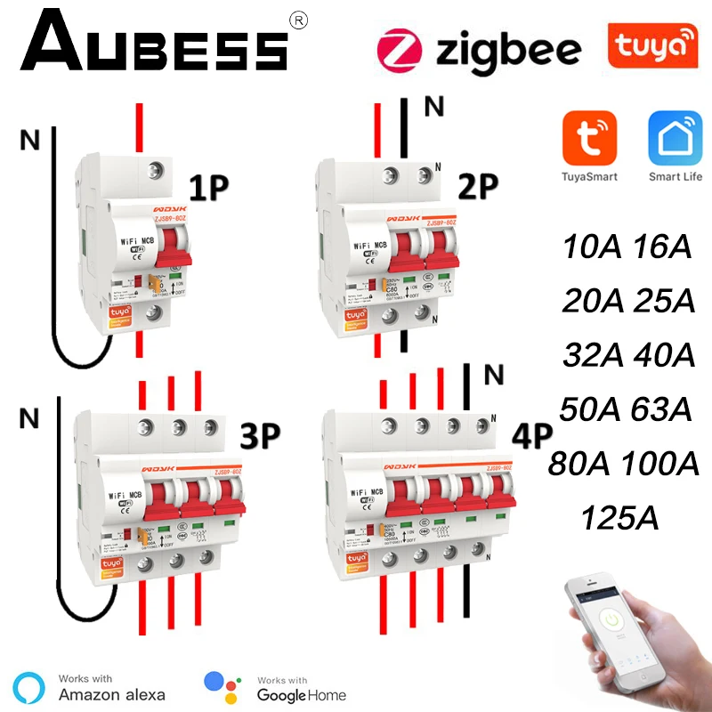 Aubess Tuya WIFI Circuit Breaker Smart Life App Timer Remote Control Wireless Interruptor Switch Works With Alexa Google Home
Aubess Tuya WIFI Circuit Breaker Smart Life App Timer Remote Control Wireless Interruptor Switch Works With Alexa Google Home