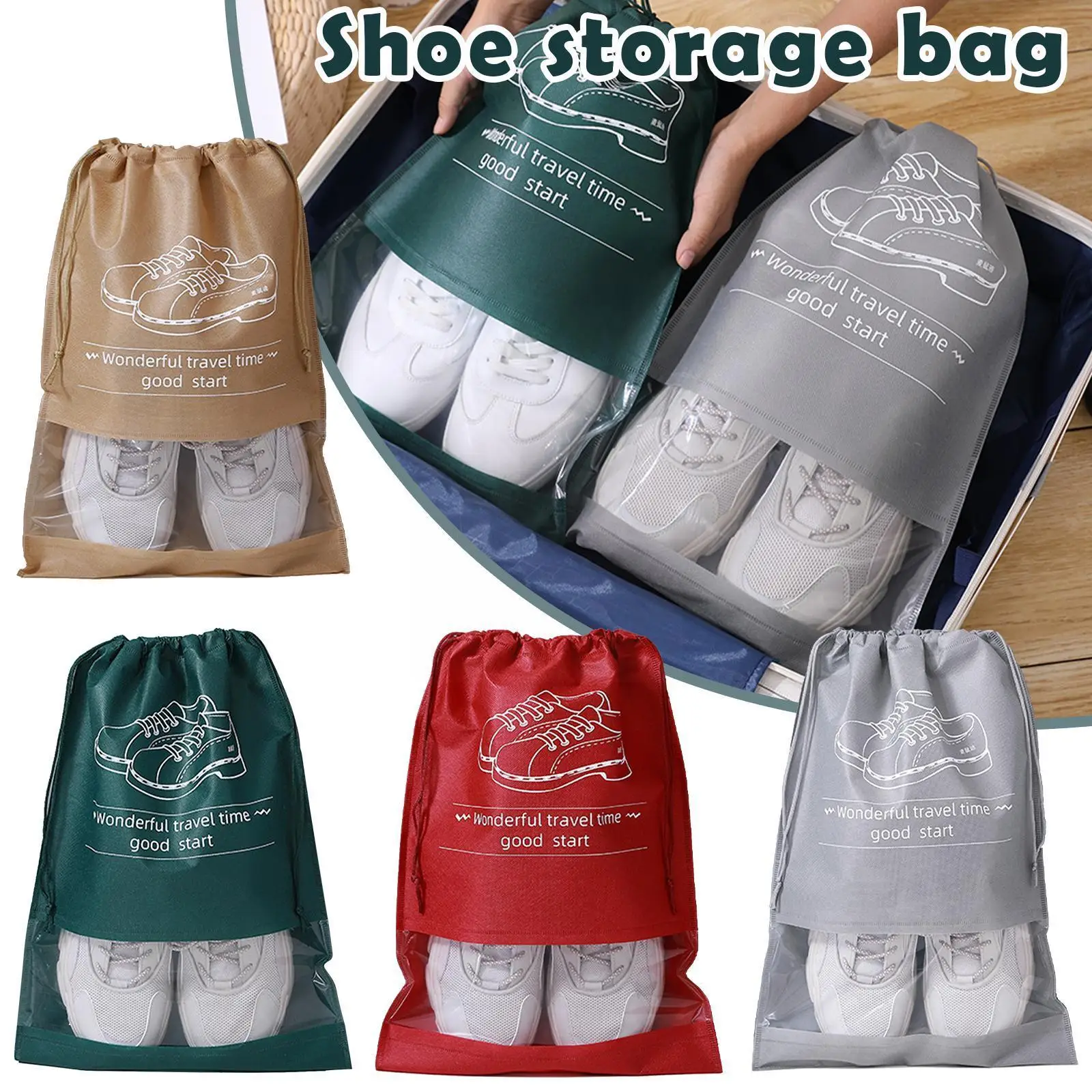 Beam Mouth Shoe Storage Bag Cartoon Non-woven Shoe Storage Cover Portable Travel Shoe Bag Bag Dust-proof Shoe Bag Shoe D2t3
Beam Mouth Shoe Storage Bag Cartoon Non-woven Shoe Storage Cover Portable Travel Shoe Bag Bag Dust-proof Shoe Bag Shoe D2t3