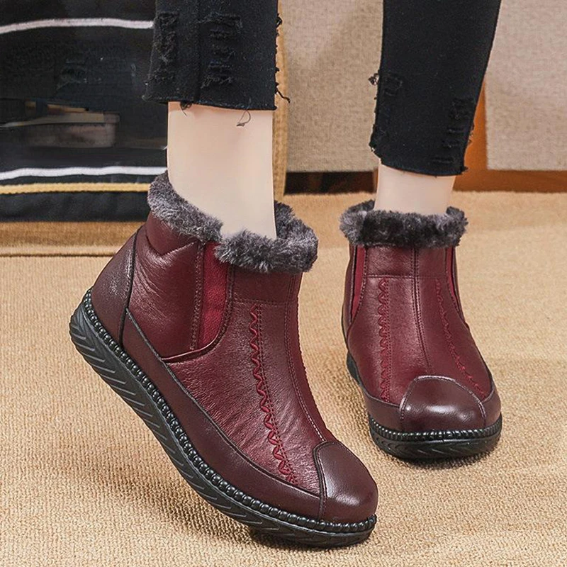 Женские зимние ботинки, меховые ботинки, женская обувь на платформе без застежки, женские плюшевые ботильоны, водонепроницаемые новые Botas ... 
Женские зимние ботинки, меховые ботинки, женская обувь на платформе без застежки, женские плюшевые ботильоны, водонепроницаемые новые Botas ...