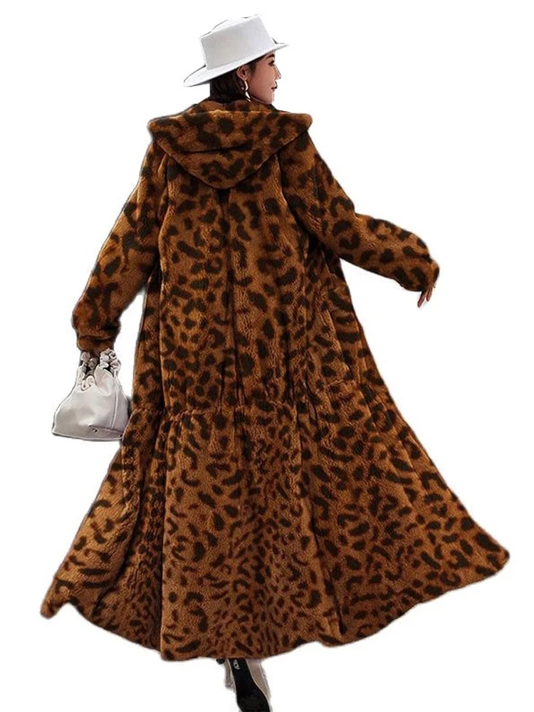 Women Winter Leopard Fur Jacket X-Long Parkas Warm Plush Fluffy Faux Fur Coats Hooded Korean Overcoat Female Oversized Fur Coat
Women Winter Leopard Fur Jacket X-Long Parkas Warm Plush Fluffy Faux Fur Coats Hooded Korean Overcoat Female Oversized Fur Coat
