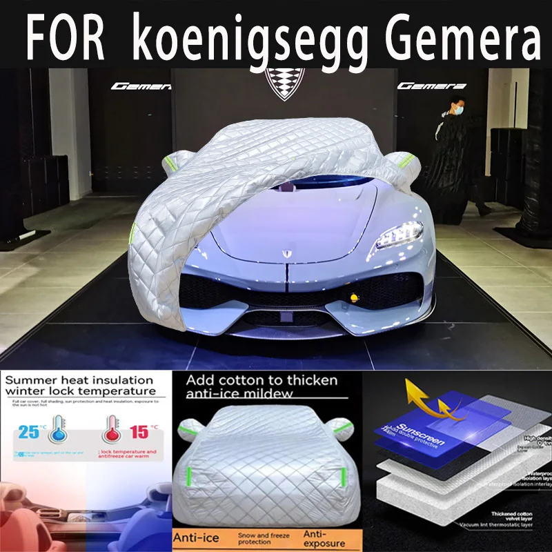 For koenigsegg Gemera auto hail proof protective cover, snow cover, sunshade, waterproof and dustproof external car accessories
For koenigsegg Gemera auto hail proof protective cover, snow cover, sunshade, waterproof and dustproof external car accessories