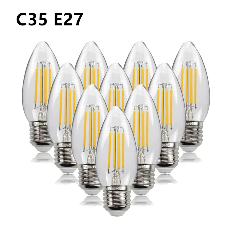 Набор Из 10 Светодиодных Ламп C35 E14 E12 E27, 4W 6W, Винтажные, Диммируемые, Теплый Белый Свет
Набор Из 10 Светодиодных Ламп C35 E14 E12 E27, 4W 6W, Винтажные, Диммируемые, Теплый Белый Свет