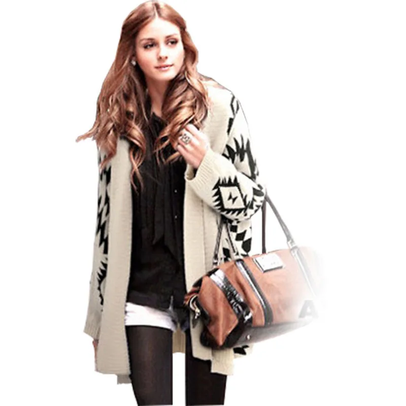 Autumn and winter new medium long geometric diamond jacquard cardigan sweater knitting coat
Autumn and winter new medium long geometric diamond jacquard cardigan sweater knitting coat