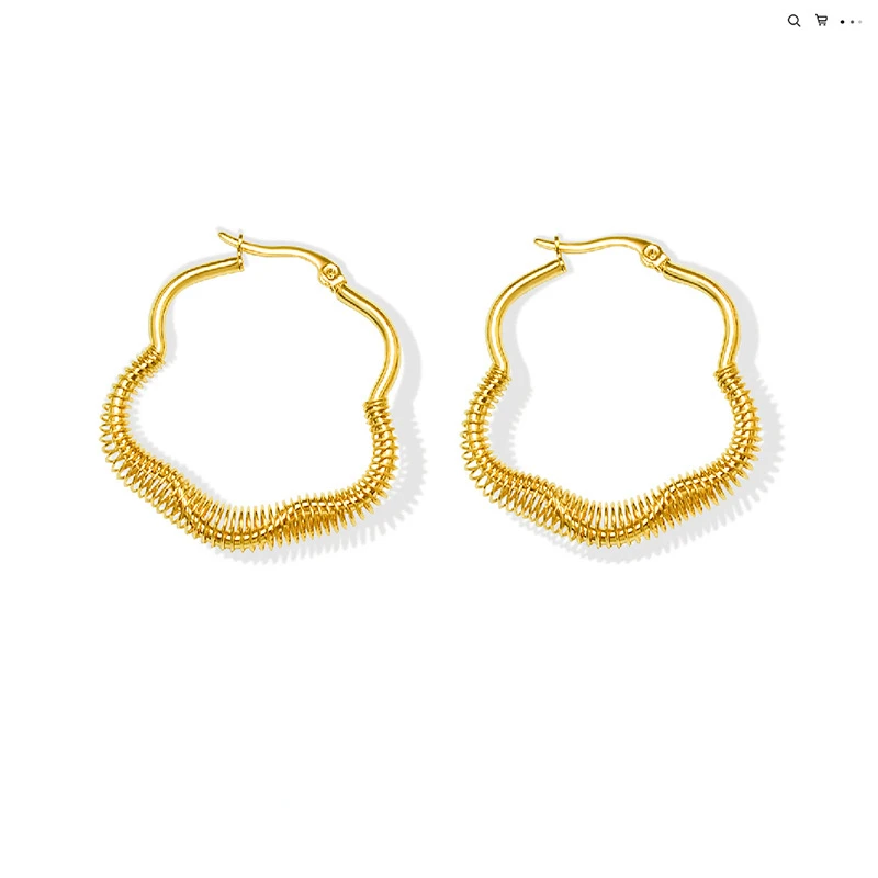Titanium steel jewelry plated 18K gold workplace style unique creative spring wire earrings women's material earrings
Titanium steel jewelry plated 18K gold workplace style unique creative spring wire earrings women's material earrings