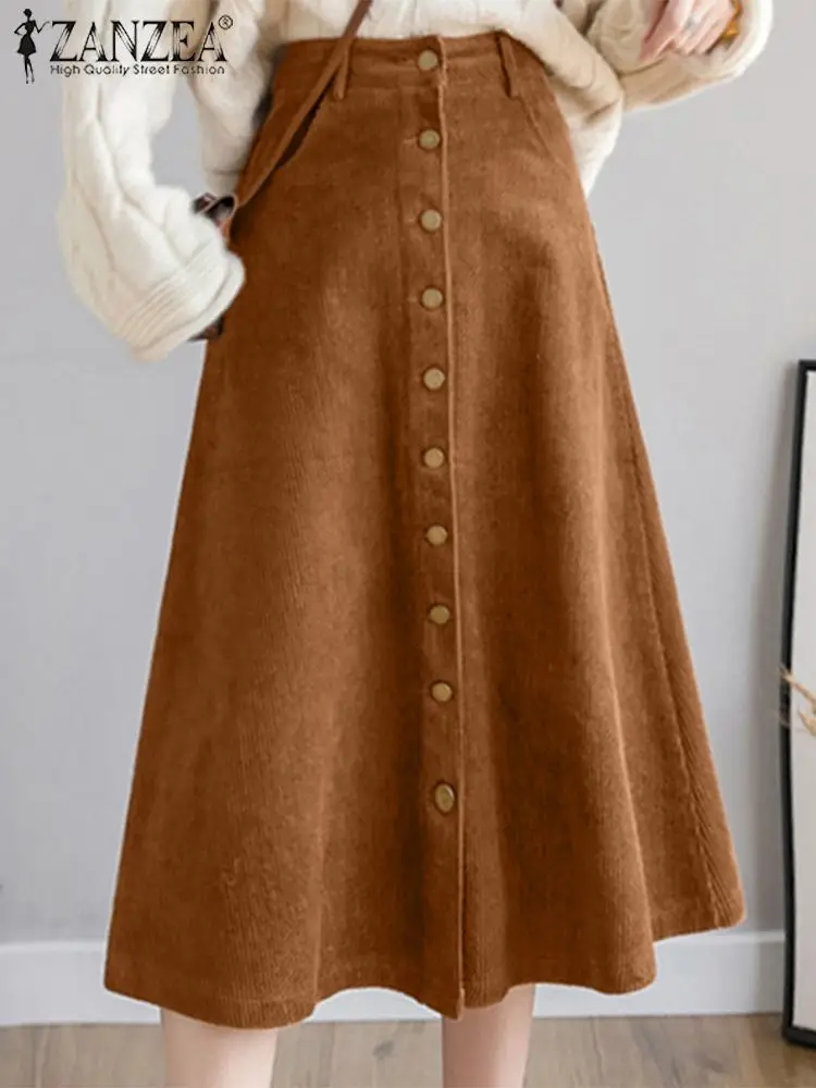 Casual Solid A-line High Waist Shirt Oversized Retro Bottoms ZANZEA Women Vintage Corduroy Skirts 2022 Spring Summer Midi Skirts
Casual Solid A-line High Waist Shirt Oversized Retro Bottoms ZANZEA Women Vintage Corduroy Skirts 2022 Spring Summer Midi Skirts