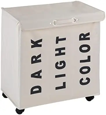 Laundry Sorter with 3 Sections (Dark, Light, Color), Laundry Basket on Wheels with Handle, Laundry Hamper with Lid, Beige, 30.6
Laundry Sorter with 3 Sections (Dark, Light, Color), Laundry Basket on Wheels with Handle, Laundry Hamper with Lid, Beige, 30.6