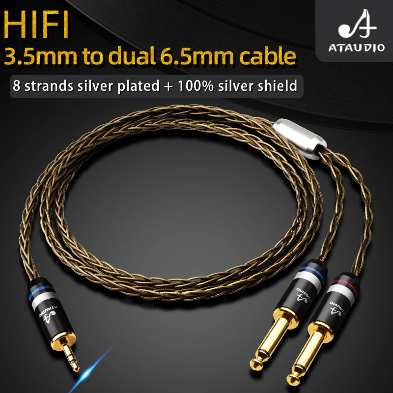 Hifi 3.5mm to Dual 6.5mm Adapter Aux Cable OCC Silver Plated 3.5 Jack to 6.5 Jack Audio Cable Male to Male for Mixer Amplifier
Hifi 3.5mm to Dual 6.5mm Adapter Aux Cable OCC Silver Plated 3.5 Jack to 6.5 Jack Audio Cable Male to Male for Mixer Amplifier