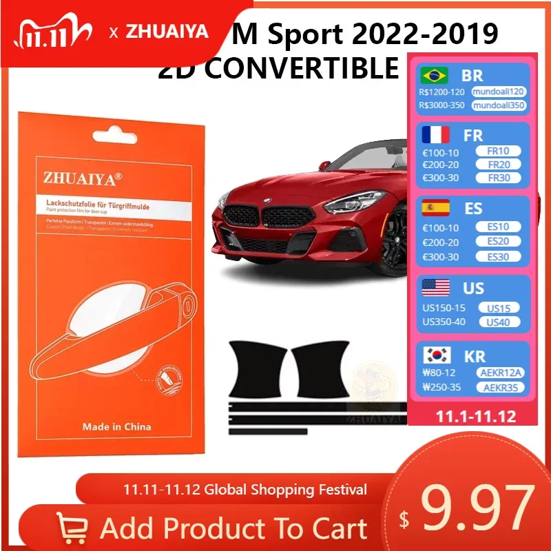 Защитная пленка на края дверной ручки, защитная пленка из ТПУ для BMW Z4 M Sport 2022-2019 2D, автомобильные аксессуары-трансформеры
Защитная пленка на края дверной ручки, защитная пленка из ТПУ для BMW Z4 M Sport 2022-2019 2D, автомобильные аксессуары-трансформеры