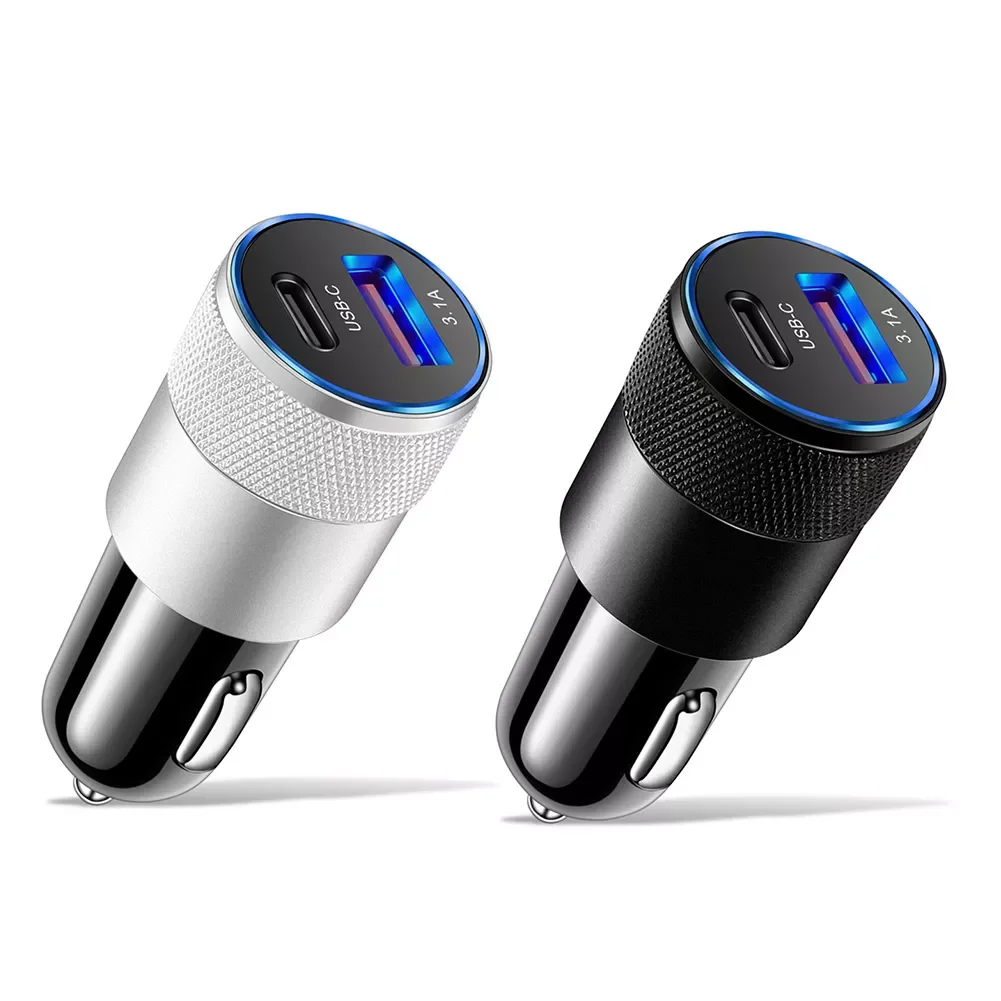 3.1A 15W Car Chargers Fast Charging For Car Phone Mini USB C Quick Fast Charging Adapter Aluminum Dual USB Car-charger Adapter
3.1A 15W Car Chargers Fast Charging For Car Phone Mini USB C Quick Fast Charging Adapter Aluminum Dual USB Car-charger Adapter