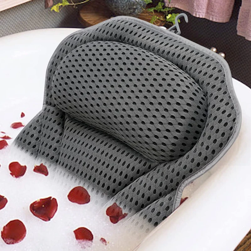 Bath Pillow Tub Pillows 4D Air Mesh Bath Back Neck Support Pillow, Bathtub Pillow with 6 Non-slip Strong Suction Cups -Gray
Bath Pillow Tub Pillows 4D Air Mesh Bath Back Neck Support Pillow, Bathtub Pillow with 6 Non-slip Strong Suction Cups -Gray