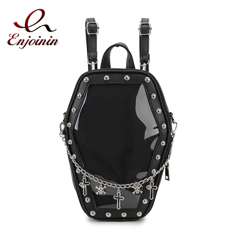 Coffin Shaped Backpack for Young Girls Women Shoulder Bag Small Travel hool Bag Japanese Ita Purse Pin Display Bag with ert
Coffin Shaped Backpack for Young Girls Women Shoulder Bag Small Travel hool Bag Japanese Ita Purse Pin Display Bag with ert