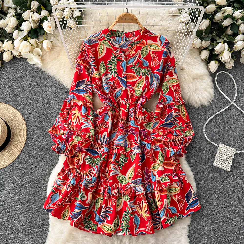 French Retro Print Dress Women's Design Sense Niche Waist Slimming Super Fairy Temperament Lantern Sleeve A-line Women's Skirt
French Retro Print Dress Women's Design Sense Niche Waist Slimming Super Fairy Temperament Lantern Sleeve A-line Women's Skirt