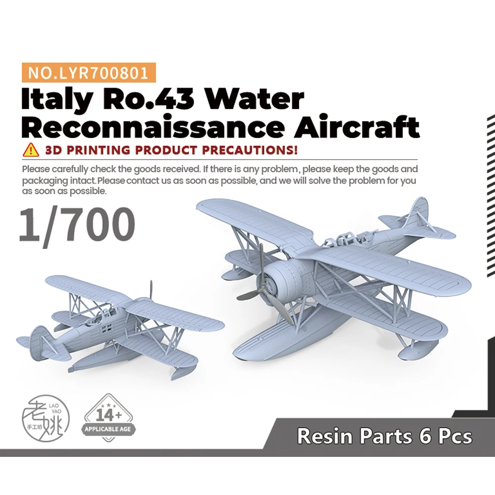 Yao's Studio LYR700801 1/700 Military Model Italy Ro.43 Water Reconnaissance Aircraft
Yao's Studio LYR700801 1/700 Military Model Italy Ro.43 Water Reconnaissance Aircraft