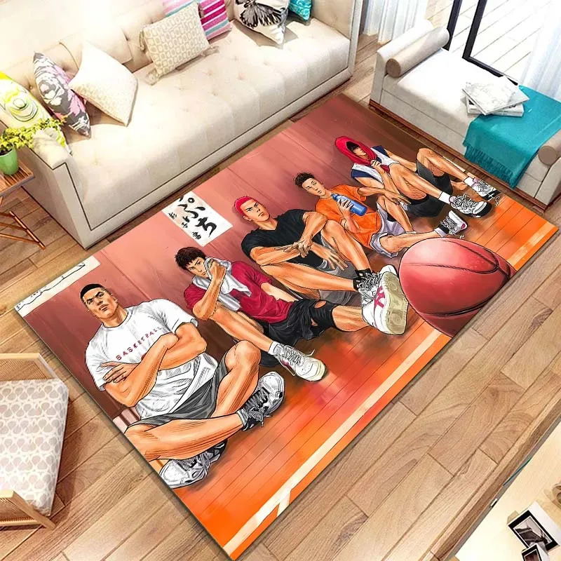 

Коврик Slam Dunk с японским аниме мультяшным рисунком, ковер для гостиной, спальни, дивана, декоративный коврик, детский нескользящий напольный коврик для игры