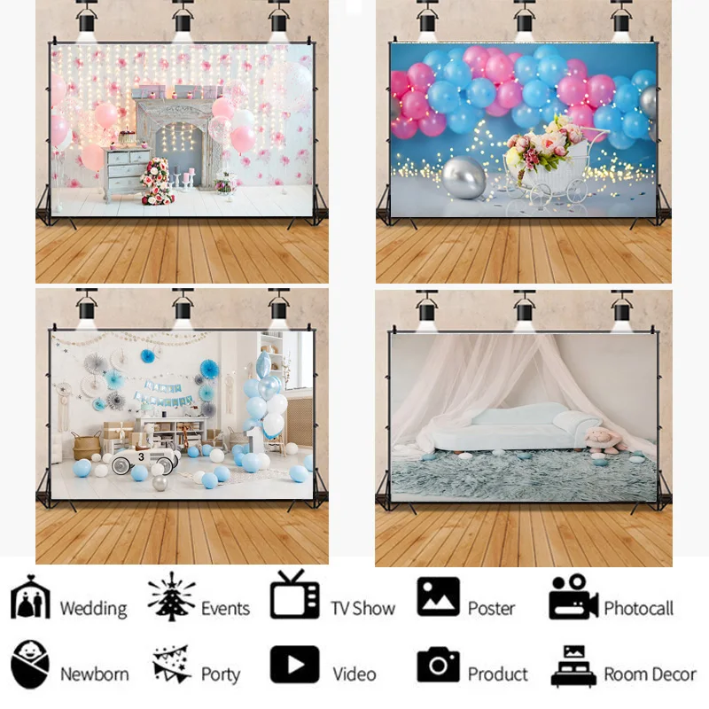 Newborn Baby Birthday Background First Birthday Party Balloon Flower Portrait Backdrop Photography Photo Studio LGH-02
Newborn Baby Birthday Background First Birthday Party Balloon Flower Portrait Backdrop Photography Photo Studio LGH-02