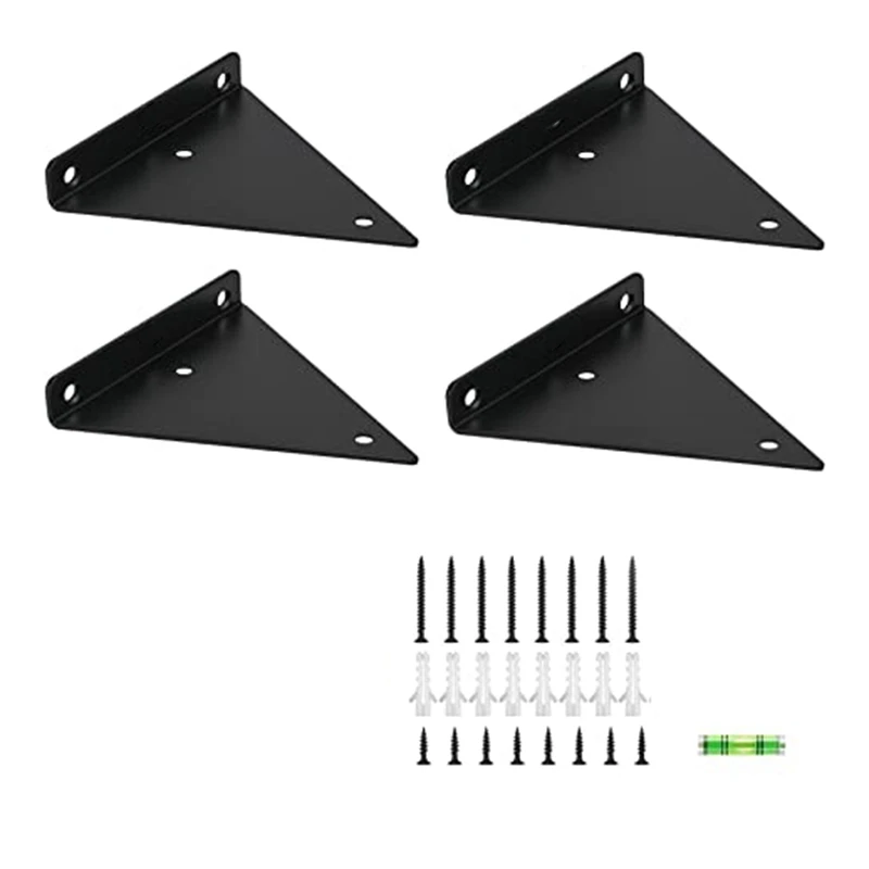 Shelf Brackets 6 Inch - Thick Corner Brace Black Steel Decorative Joint Angle Bracket For Shelf Triangular Bracket 4Pcs 
Shelf Brackets 6 Inch - Thick Corner Brace Black Steel Decorative Joint Angle Bracket For Shelf Triangular Bracket 4Pcs