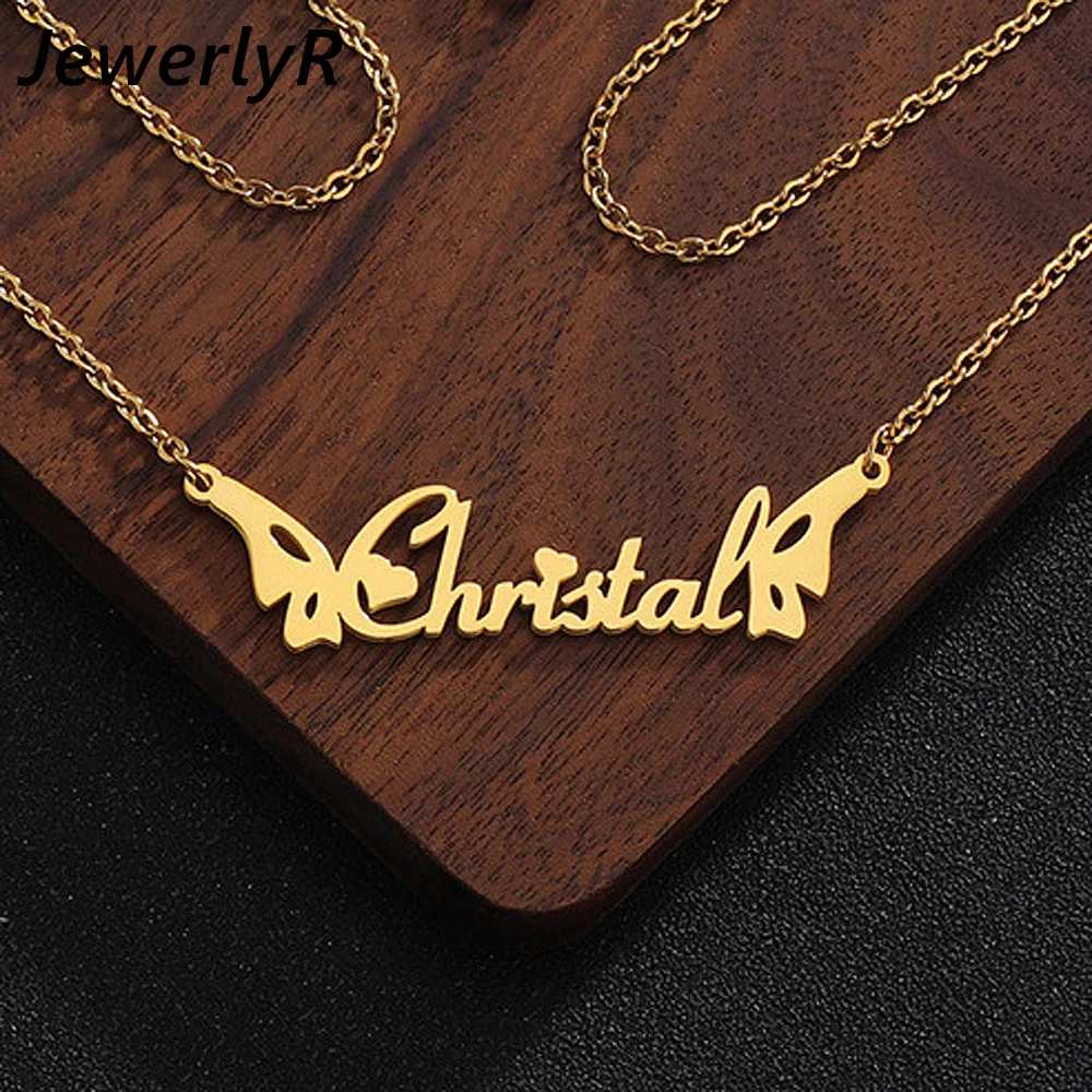 JewelryR Custom Butterfly Name Necklaces Personality Stainless Steel Hollow Nameplate Gold Pendant Choker For Women Jewelry Gift
JewelryR Custom Butterfly Name Necklaces Personality Stainless Steel Hollow Nameplate Gold Pendant Choker For Women Jewelry Gift
