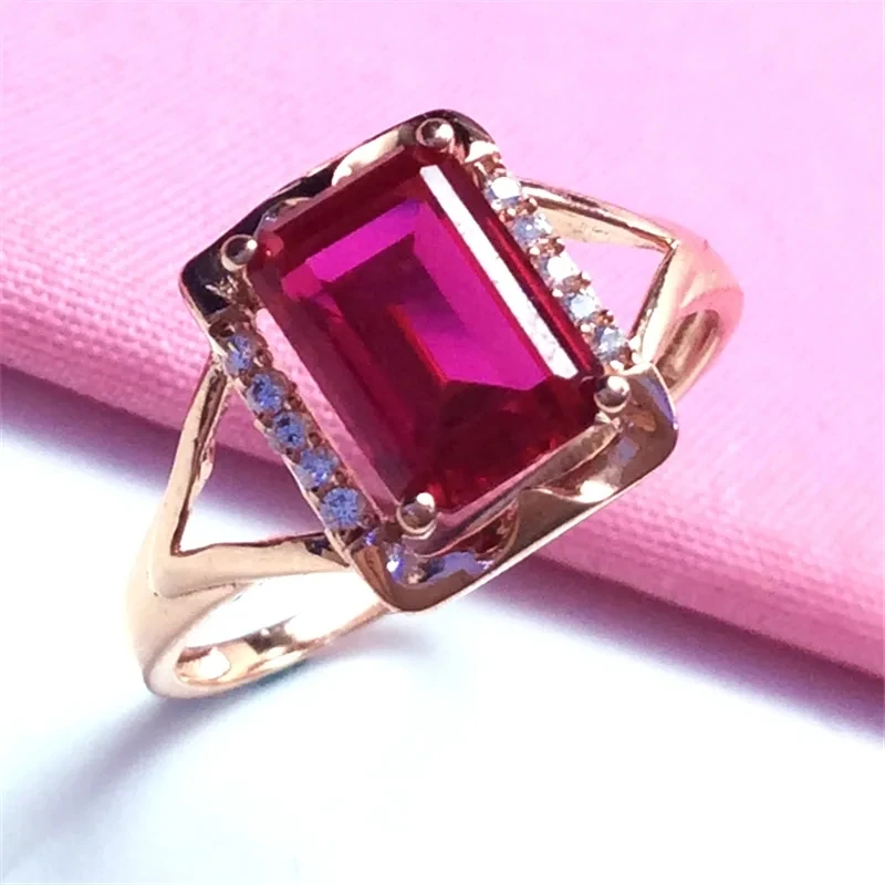 Pure Russian 585 Purple Gold Fashion Women's Square Pink Stone Ring Plated 14K Rose Gold Elegant
Pure Russian 585 Purple Gold Fashion Women's Square Pink Stone Ring Plated 14K Rose Gold Elegant