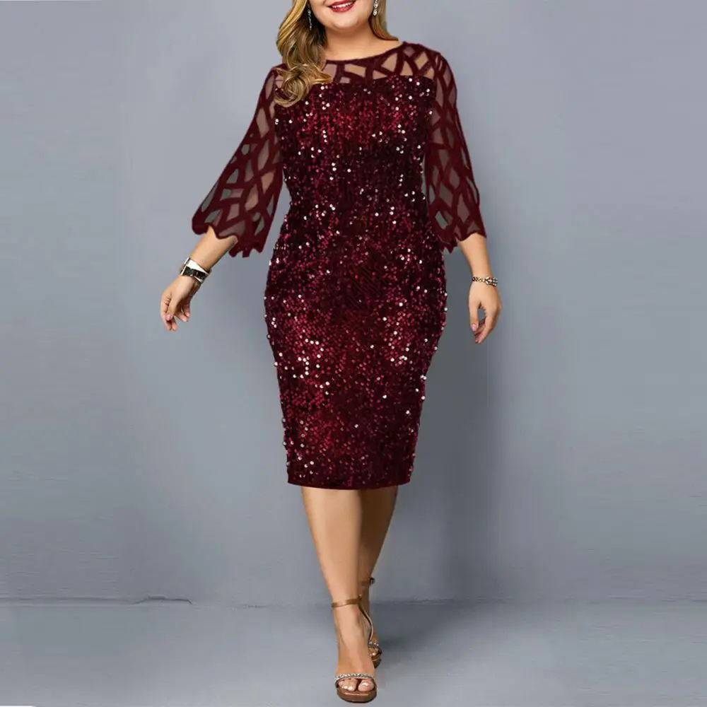 Party Dress Ladies Midi Sequin Mesh Long Sleeve Lace Elegant Bodycon XL-4XL 5XL Evening Dresses Woman Summer 2022
Party Dress Ladies Midi Sequin Mesh Long Sleeve Lace Elegant Bodycon XL-4XL 5XL Evening Dresses Woman Summer 2022