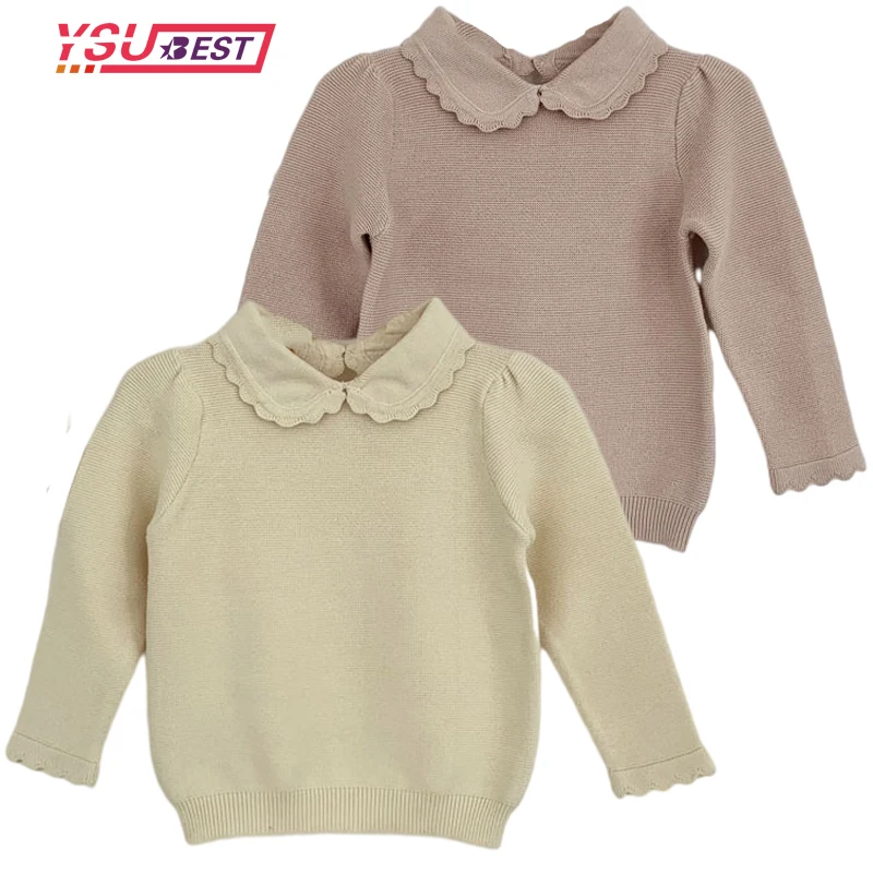 Свитер для маленьких девочек осень 2021 детские вязаные пуловеры малышей топы