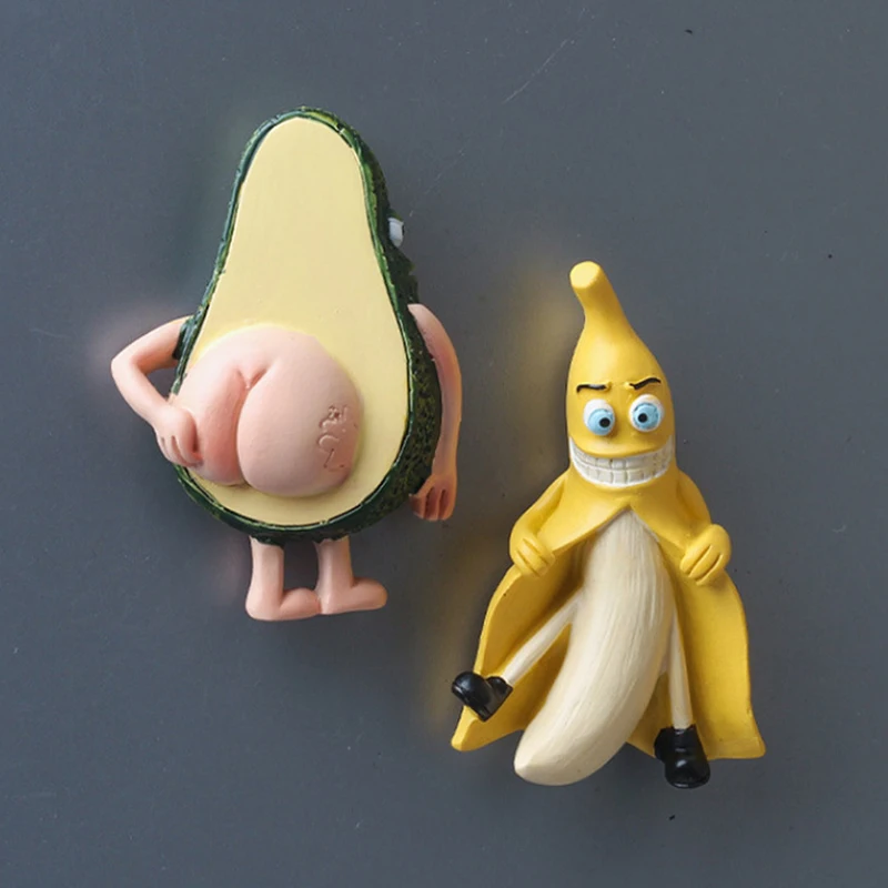 

Creative Three-dimensional Refrigerator Magnet Cute Fruit Banana and Avocado Funny Fridge Magnet Novelty & Gag Toys