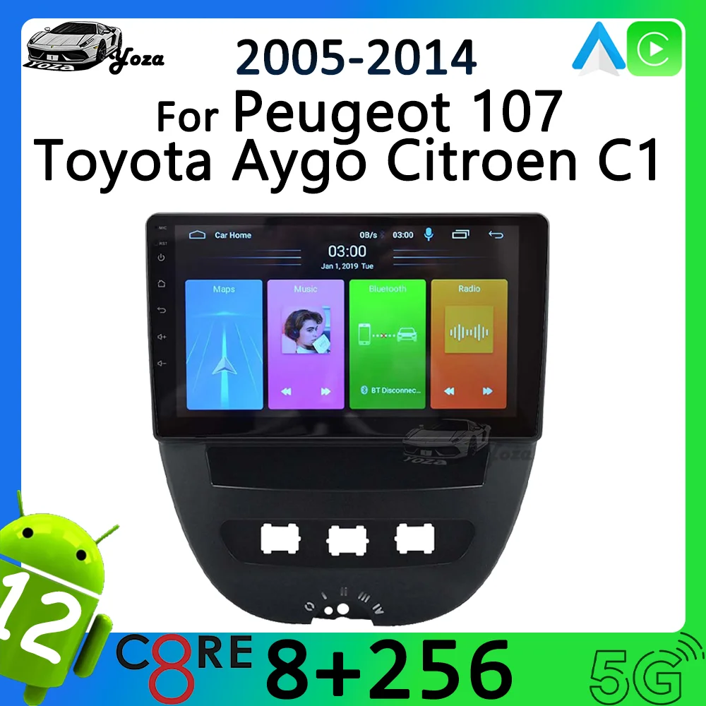 Автомобильный радиоприемник Yoza Carplay для Peugeot 107, Toyota Aygo, Citroen C1 2005-2014, Android11, сенсорный экран, мультимедийный плеер, навигация, Wi-Fi
Автомобильный радиоприемник Yoza Carplay для Peugeot 107, Toyota Aygo, Citroen C1 2005-2014, Android11, сенсорный экран, мультимедийный плеер, навигация, Wi-Fi