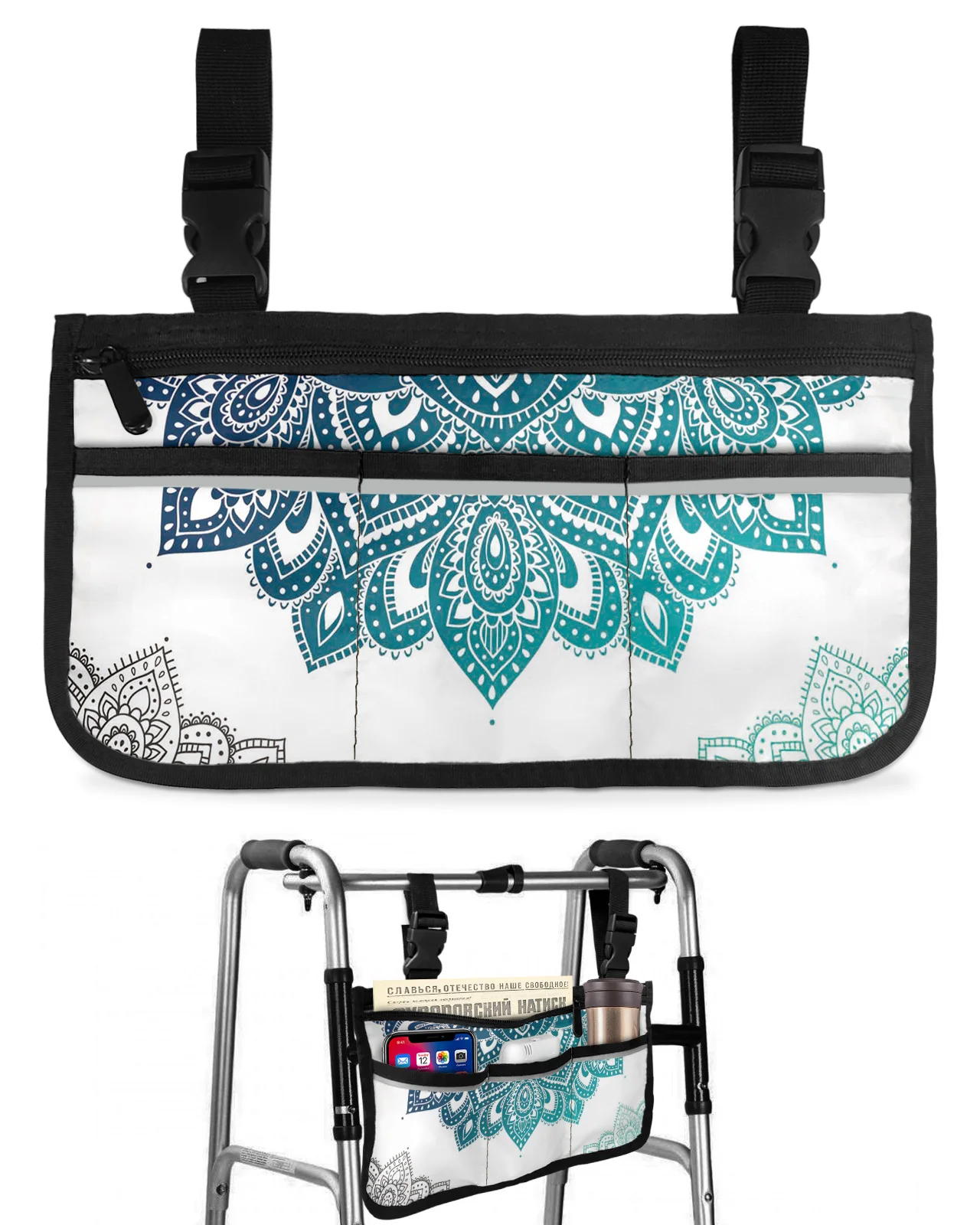 Mandala Gradient Wheelchair Bag With Pockets Reflective Strips Armrest Side Bags Electric Scooter Walking Frame Storage Pouch
Mandala Gradient Wheelchair Bag With Pockets Reflective Strips Armrest Side Bags Electric Scooter Walking Frame Storage Pouch