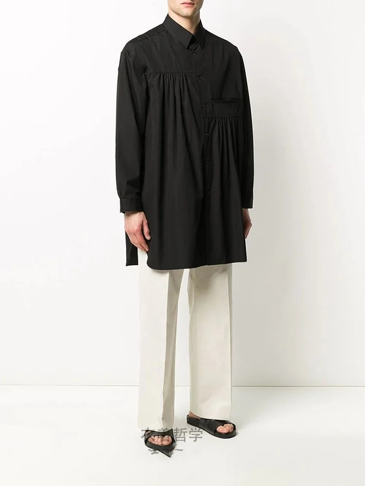 size Large shirt 2022! Original design super loose and dark pleated men's shirts
size Large shirt 2022! Original design super loose and dark pleated men's shirts