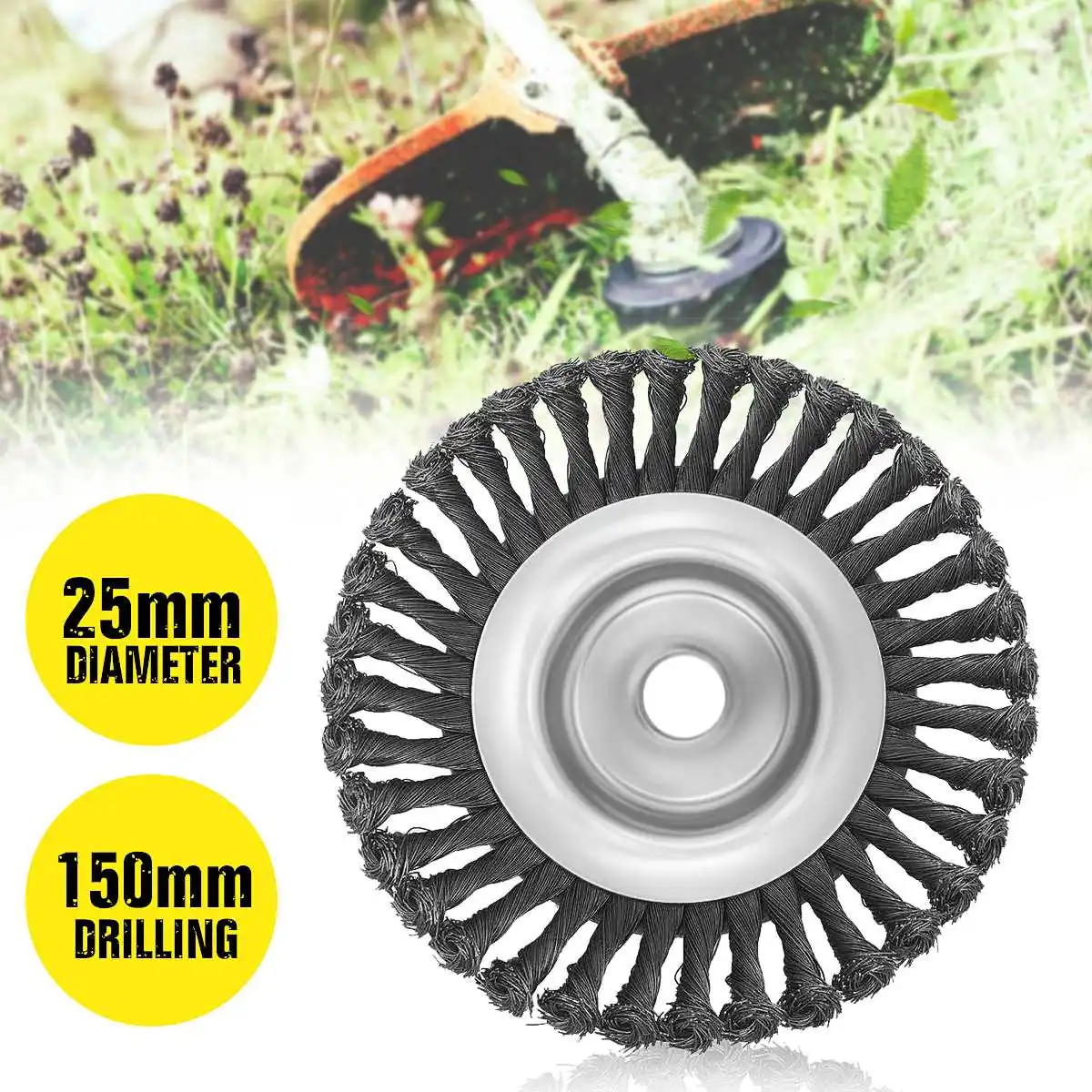 15CM Garden Weeding Wire Brush Head Steel Wheel Lawn Mower Grass Eater Trimmer Brush Cutter Tools Grass Trimmer Head Weeds Brush
15CM Garden Weeding Wire Brush Head Steel Wheel Lawn Mower Grass Eater Trimmer Brush Cutter Tools Grass Trimmer Head Weeds Brush