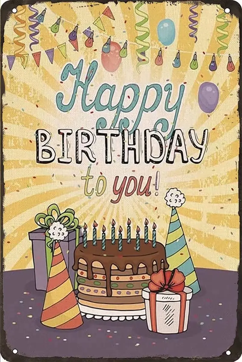 Happy Birthday Antique Tin Sign Bar Poster Metal Wall Art Vintage Tin Sign Metal Tin Sign Plaque Suitable for Home Club
Happy Birthday Antique Tin Sign Bar Poster Metal Wall Art Vintage Tin Sign Metal Tin Sign Plaque Suitable for Home Club
