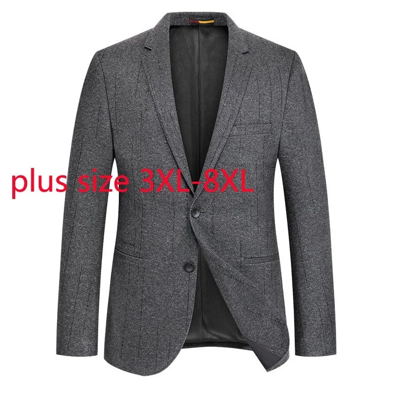 New Arrival Suepr Large Men Fashion Casual Single Breasted Autumn And Winter Grey Stripe Printed Suit Plus Size 3XL-6XL 7XL 8XL
New Arrival Suepr Large Men Fashion Casual Single Breasted Autumn And Winter Grey Stripe Printed Suit Plus Size 3XL-6XL 7XL 8XL