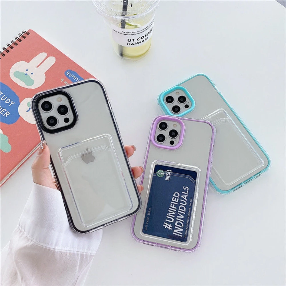 Trend Shockproof Transparent TPU Phone Case With ID Credit Card Holder For IPhone 13 12Mini 11 Pro Max X XS XR 7 8 Plus
Trend Shockproof Transparent TPU Phone Case With ID Credit Card Holder For IPhone 13 12Mini 11 Pro Max X XS XR 7 8 Plus