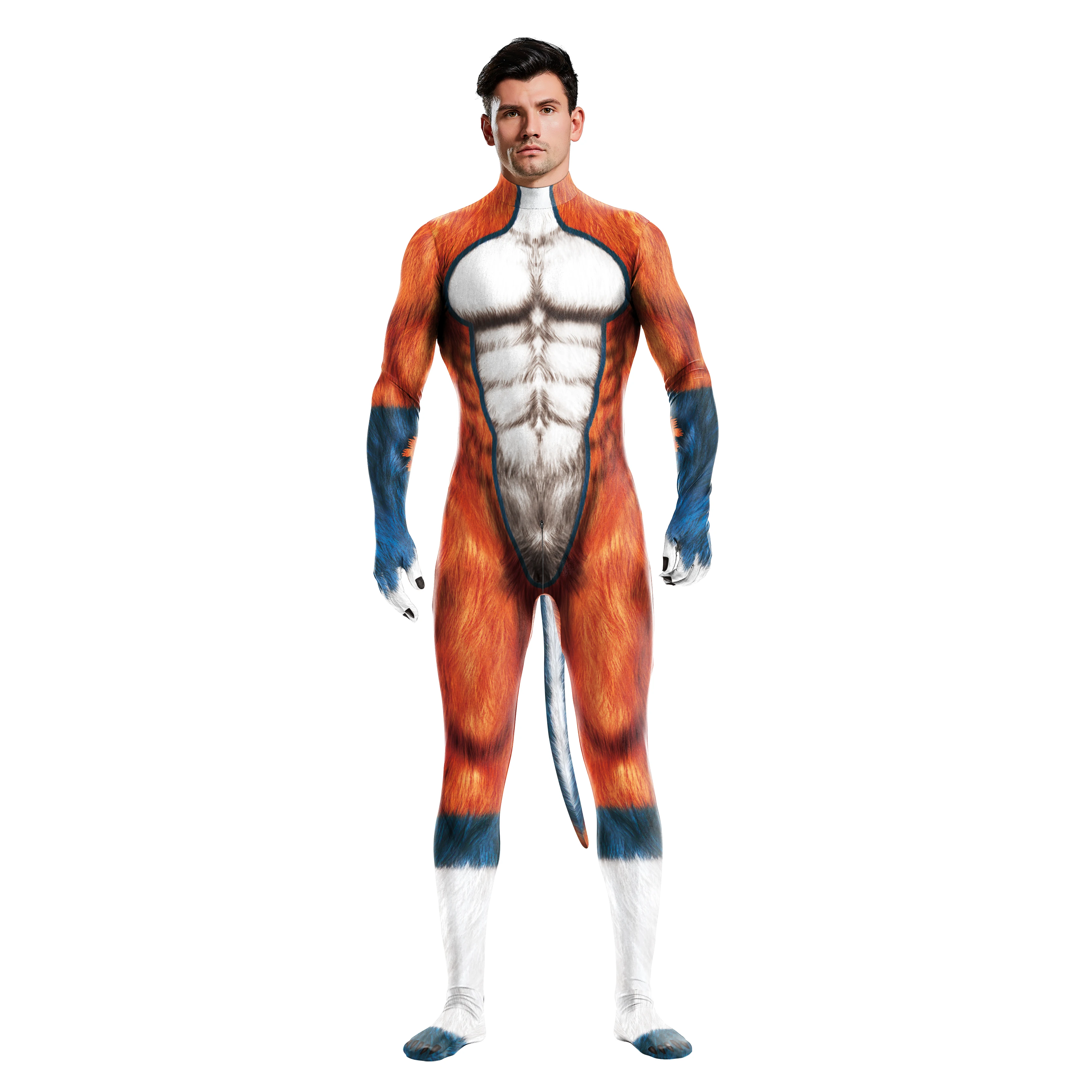 IOOTIANY Men 3D Crocodile Texture Printed Animal Cosplay Costume Bodysuit with Tail Crotch Zipper Jumpsuits Catsuit Zentai Suits
IOOTIANY Men 3D Crocodile Texture Printed Animal Cosplay Costume Bodysuit with Tail Crotch Zipper Jumpsuits Catsuit Zentai Suits