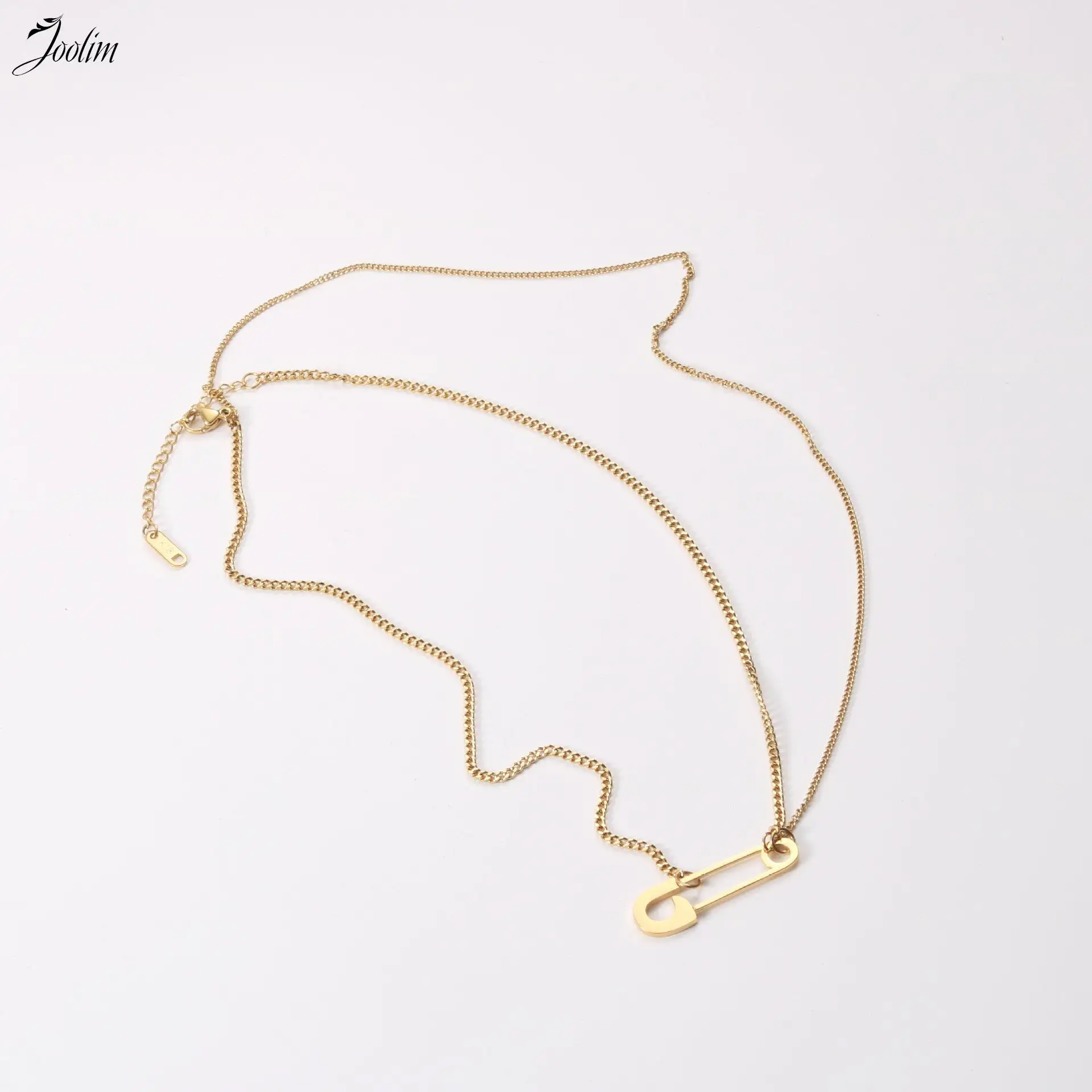 Joolim Jewelry Wholesale Waterproof Fashion Double Chain Paper Pin Pendant Necklace Trend For Women Stainless Steel Jewelry
Joolim Jewelry Wholesale Waterproof Fashion Double Chain Paper Pin Pendant Necklace Trend For Women Stainless Steel Jewelry