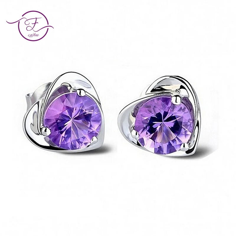 Stud Earrings for Women 925 Sterling Silver Fine Jewelry Genuine Solitaire Round Natural Amethyst Stone Love Heart Gifts
Stud Earrings for Women 925 Sterling Silver Fine Jewelry Genuine Solitaire Round Natural Amethyst Stone Love Heart Gifts