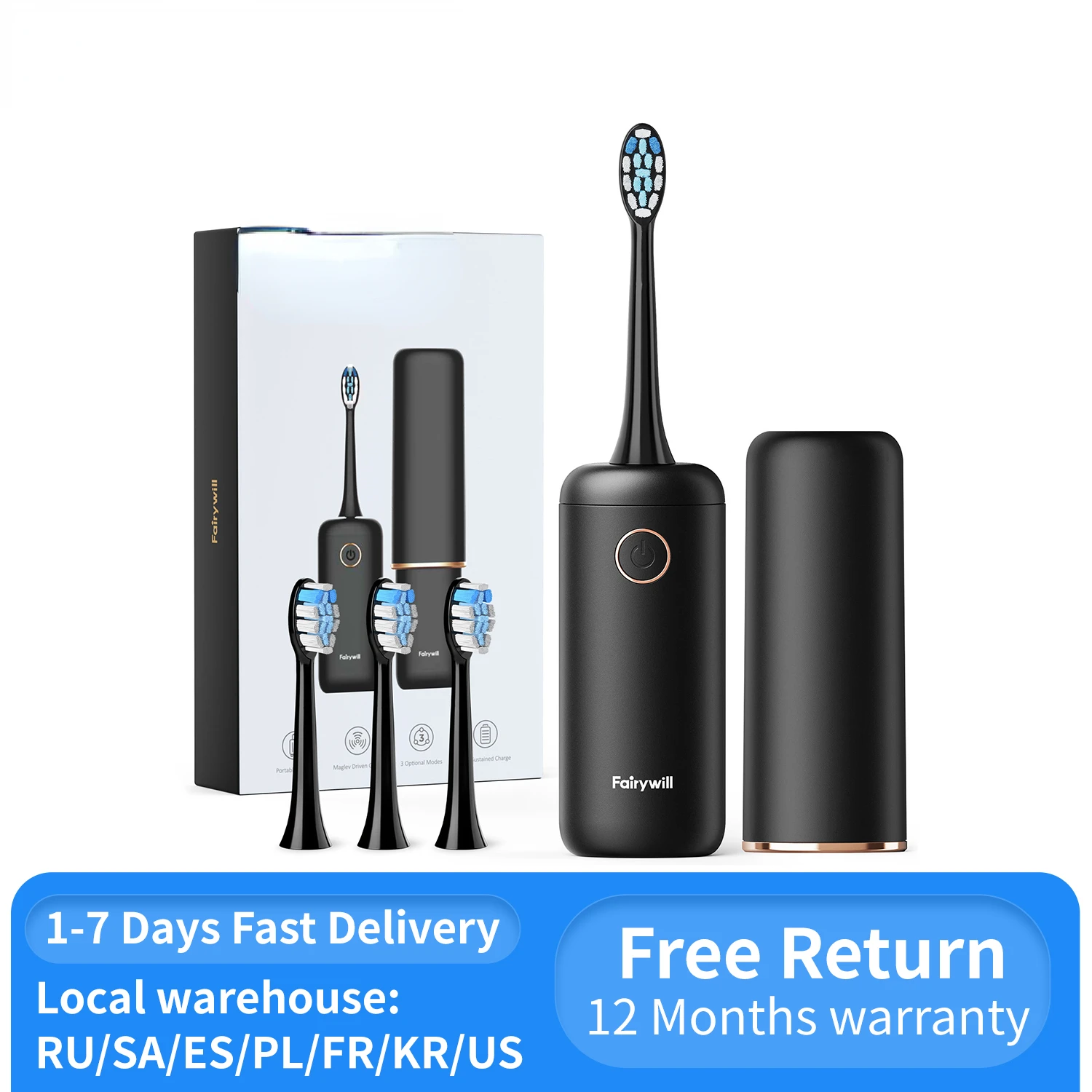 Sonic Electric Toothbrush Smart Timer Waterproof Portable 4 Replacement Heads Travel Case USB Rechargeable For Travel
Sonic Electric Toothbrush Smart Timer Waterproof Portable 4 Replacement Heads Travel Case USB Rechargeable For Travel