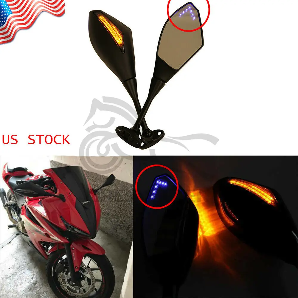 For Suzuki GSXR 600 GSXR 750 For Honda CBR600RR Motorcycle LED Turn Signals Indicator Rearviews Side Mirrors Fairing Mount
For Suzuki GSXR 600 GSXR 750 For Honda CBR600RR Motorcycle LED Turn Signals Indicator Rearviews Side Mirrors Fairing Mount