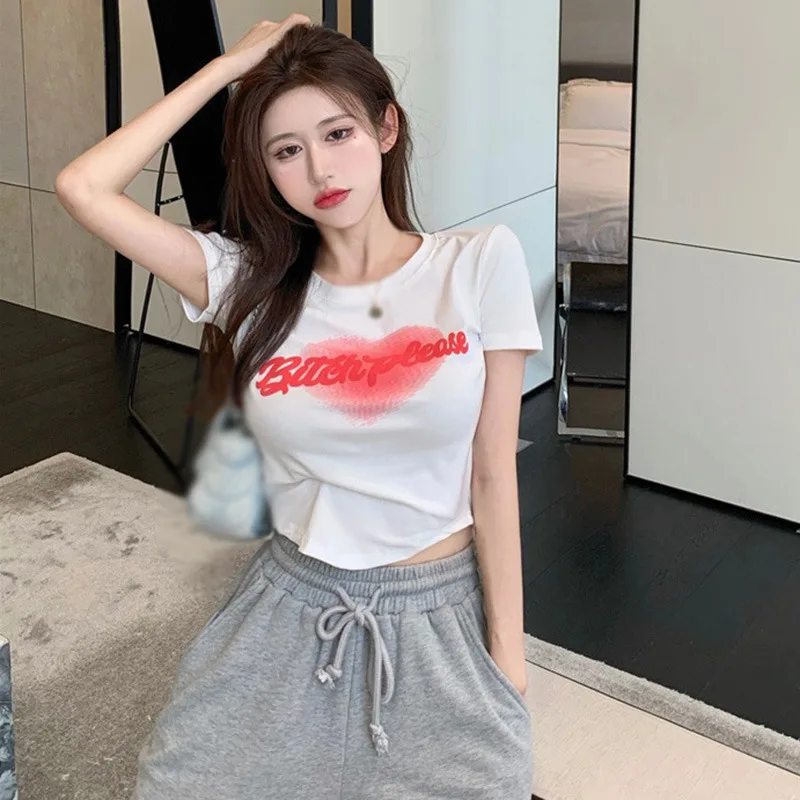 Streetwear 90s Summer New Bratz Letter Printing Black Crop Tops O-neck Vintage Casual Short Sleeve T-shirts Y2k Women's Clothin
Streetwear 90s Summer New Bratz Letter Printing Black Crop Tops O-neck Vintage Casual Short Sleeve T-shirts Y2k Women's Clothin