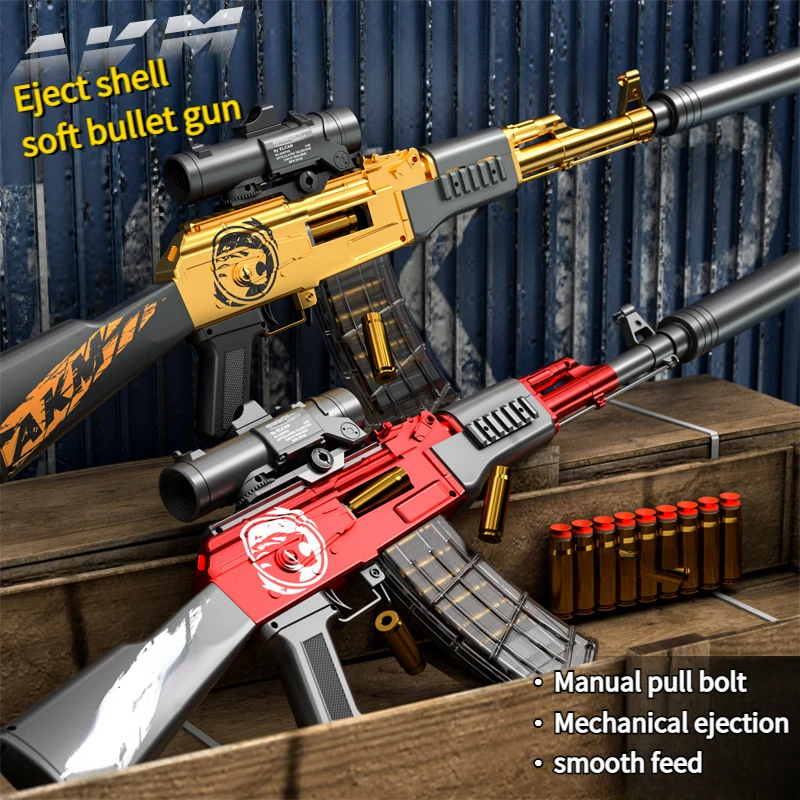 New Product AK47 Toy Gun Manual AKM Pull Bolt Shell Ejection Soft Bullet Gun Children's Outdoor Sports Parent-child Toy Pistol
New Product AK47 Toy Gun Manual AKM Pull Bolt Shell Ejection Soft Bullet Gun Children's Outdoor Sports Parent-child Toy Pistol