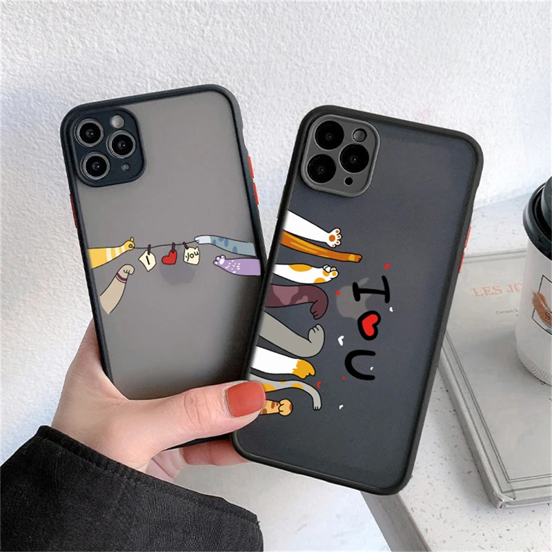Transparent Matte Phone Case For iPhone 11 12 13 Pro Max XS Max XR X 7 8 Plus 13 12 Mini SE 2020 Cartoon Cute Cat Paw Tail Cover
Transparent Matte Phone Case For iPhone 11 12 13 Pro Max XS Max XR X 7 8 Plus 13 12 Mini SE 2020 Cartoon Cute Cat Paw Tail Cover