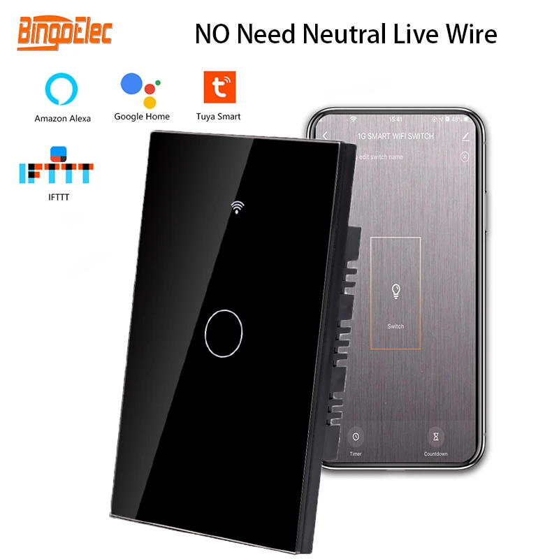 Bingoelec Smart Tuya Wifi Wall Touch Switch Interruptor Alexa For Lighting 1/2/3 Gang 433Mhz 220V No Neutral Google Home Alice
Bingoelec Smart Tuya Wifi Wall Touch Switch Interruptor Alexa For Lighting 1/2/3 Gang 433Mhz 220V No Neutral Google Home Alice