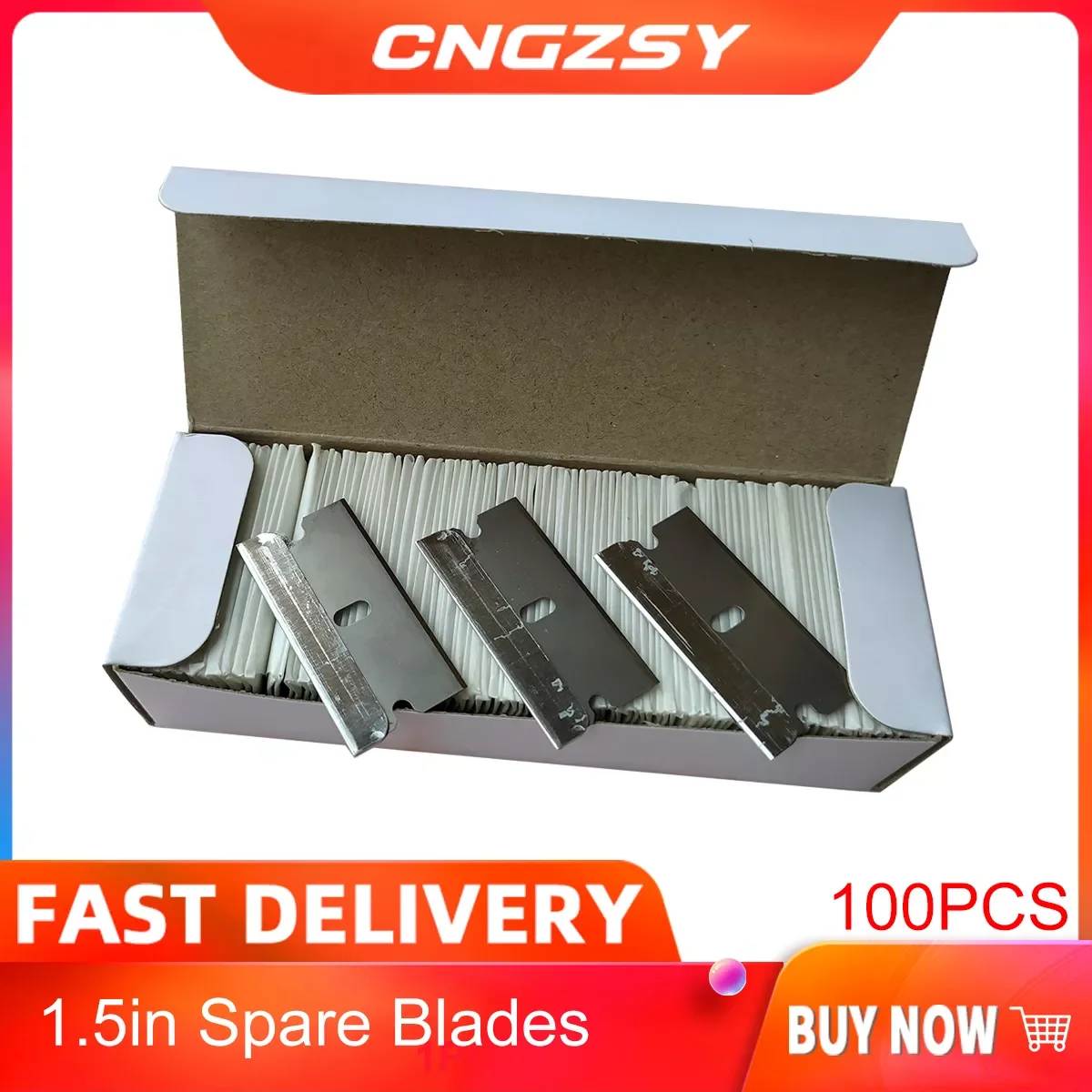 

CNGZSY 100 шт. металлические лезвия, безопасная бритва, скребок, клей-нож, очиститель стекла, сменные лезвия из углеродистой стали, автомобильные...
