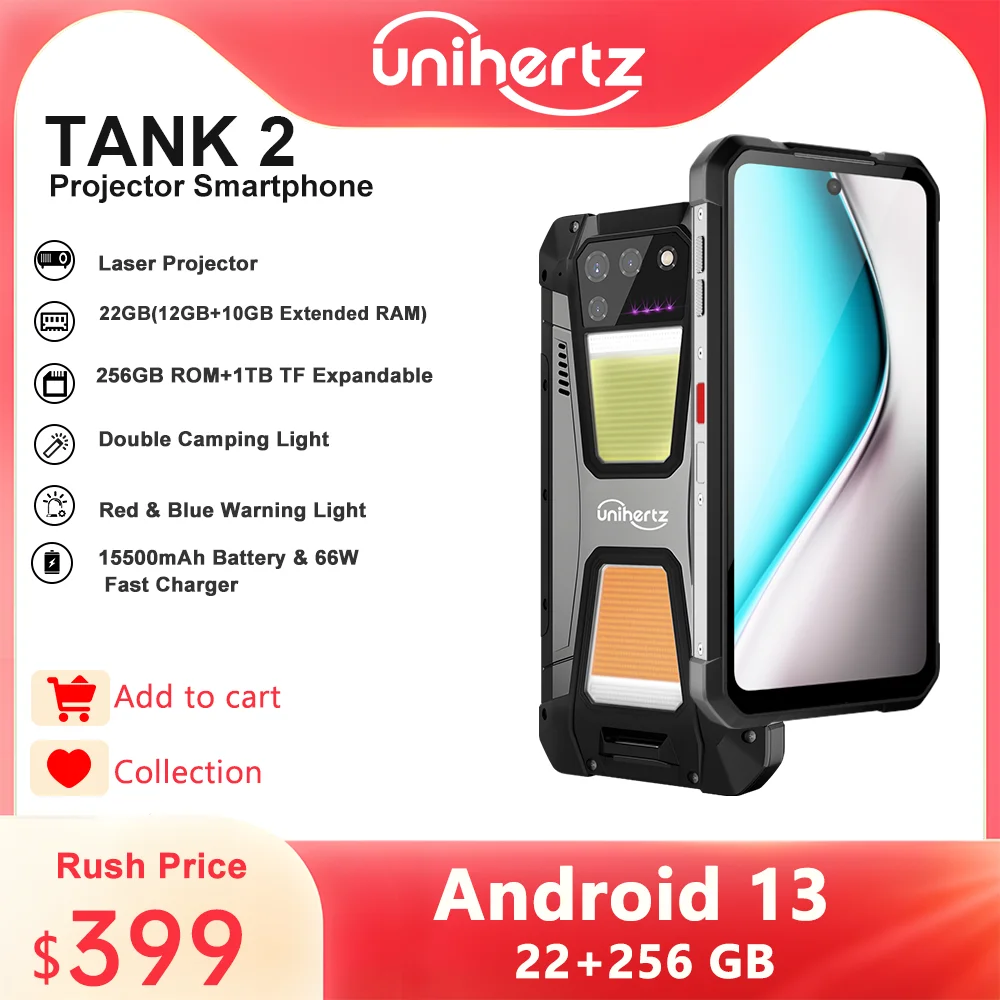 Смартфон Unihertz 8849 tank 2 с проектором, 22 ГБ, 256 ГБ, мобильный телефон для кемпинга, МП, G99, 64 мп, мобильные телефоны с ночным видением
Смартфон Unihertz 8849 tank 2 с проектором, 22 ГБ, 256 ГБ, мобильный телефон для кемпинга, МП, G99, 64 мп, мобильные телефоны с ночным видением