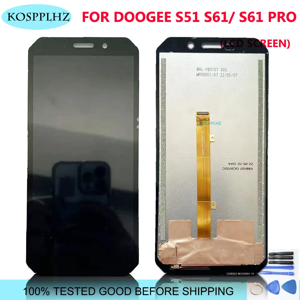 

KOSPPLHZ Original For DOOGEE S51 S61 LCD Display Screen + Touch Panel Digitizer Replacement For DOOGEE S61 Pro LCD Display