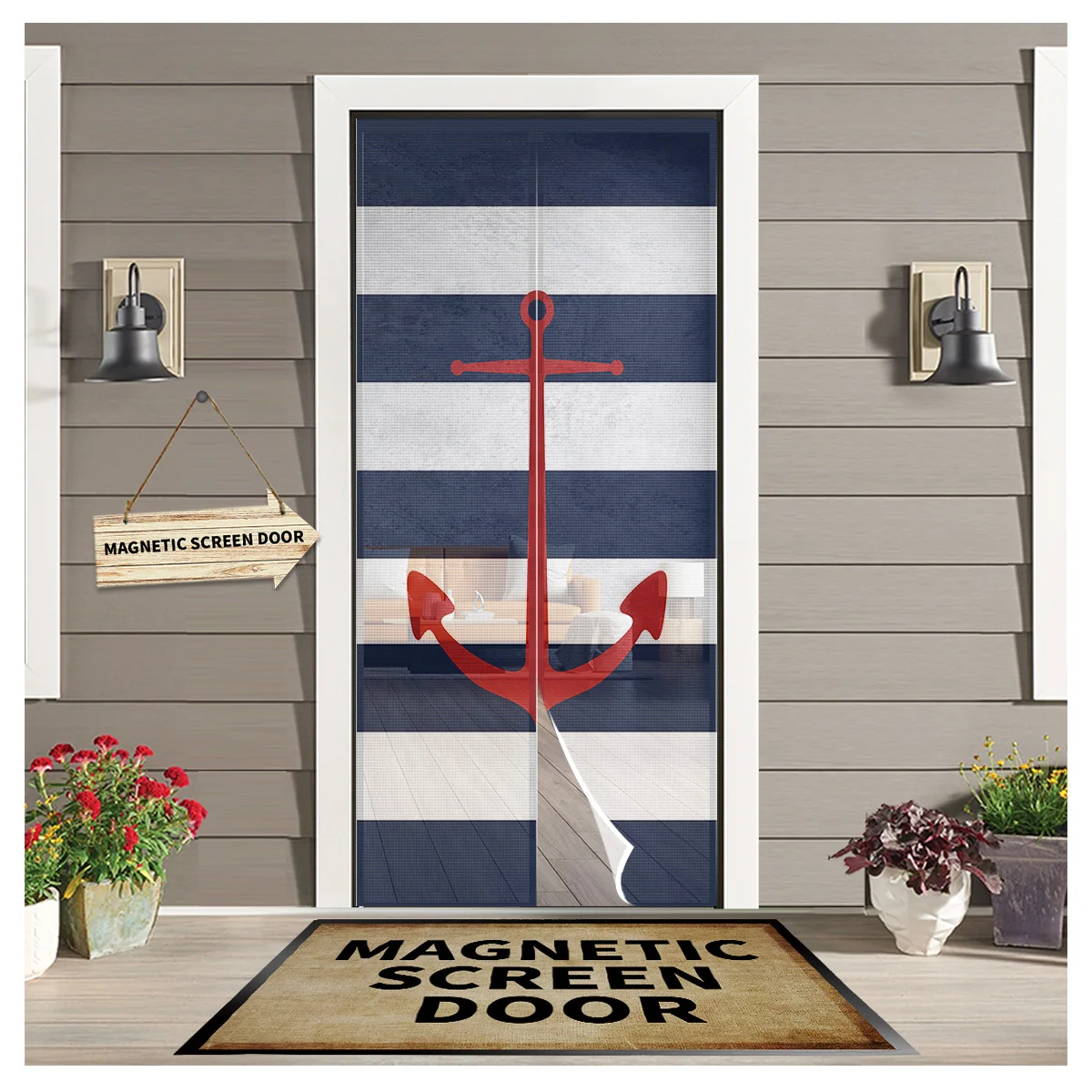 Geometric Blue Stripes Anchor Summer Door Curtain Screen Window Door Curtain Anti Mosquito Magnetic Curtain
Geometric Blue Stripes Anchor Summer Door Curtain Screen Window Door Curtain Anti Mosquito Magnetic Curtain