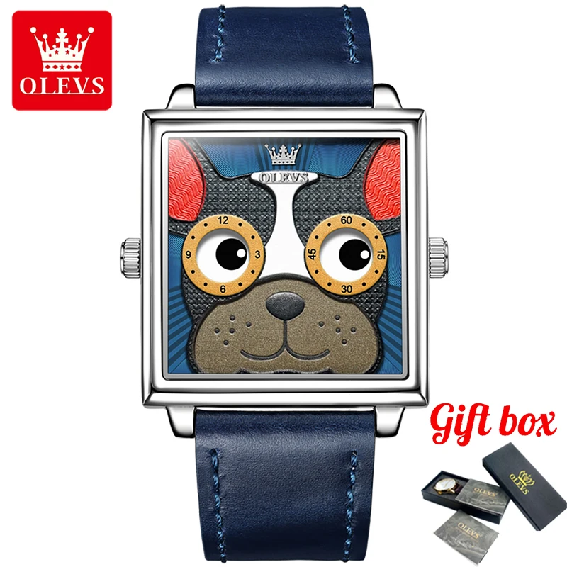 OLEVS Original Brand New Cartoon Dog Pattern Dial Watch for Men Waterproof Leather Strap Fashion Quartz Wristwatch Reloj Hombre
OLEVS Original Brand New Cartoon Dog Pattern Dial Watch for Men Waterproof Leather Strap Fashion Quartz Wristwatch Reloj Hombre
