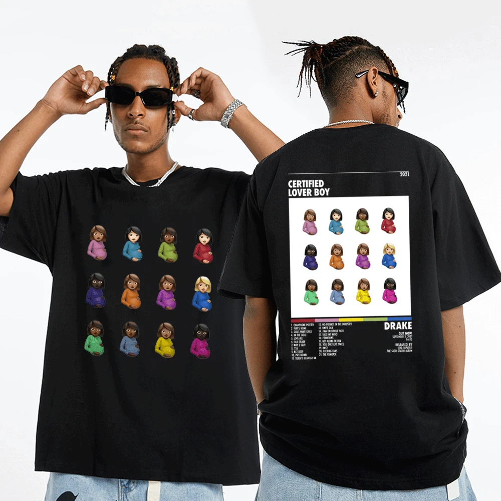 Certified Lover Boy Album Double Sided Print T-shirt Awesome Hip Hop Rapper Drake Boys Short Sleeve T Shirt Fashion New Tshirt
Certified Lover Boy Album Double Sided Print T-shirt Awesome Hip Hop Rapper Drake Boys Short Sleeve T Shirt Fashion New Tshirt