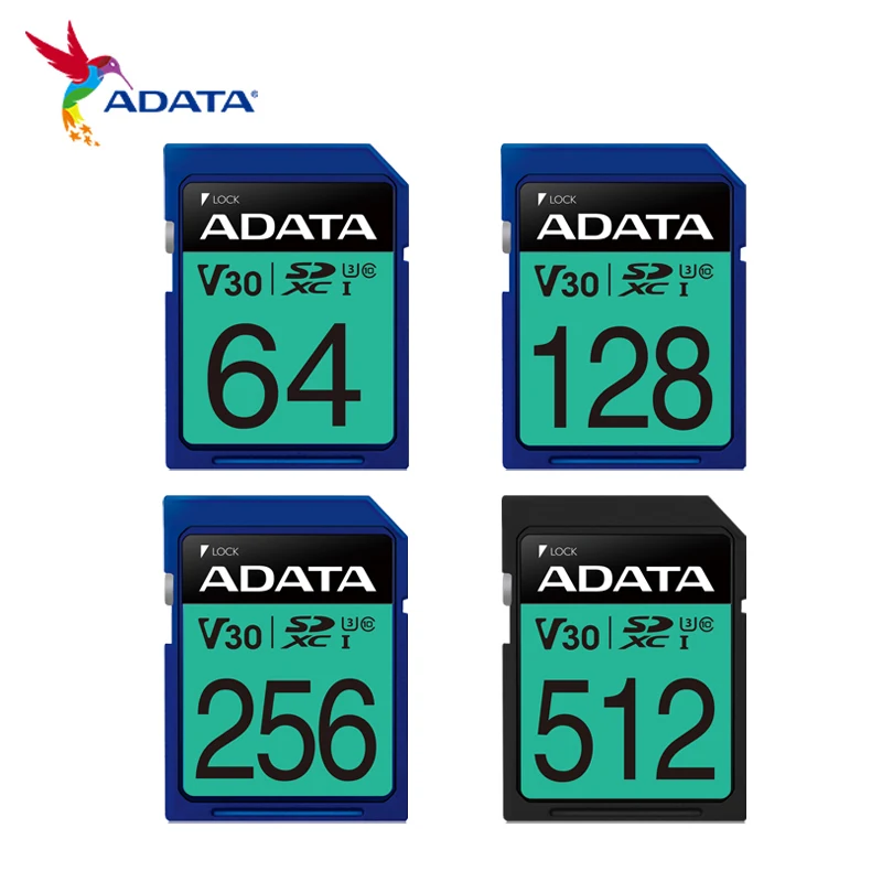 

ADATA Premier Pro SD Card 512GB 256GB 128GB 64GB SDXC U3 C10 UHS-I Memory Card V30 Video SD5.0 High Speed for 4K HD Cameras