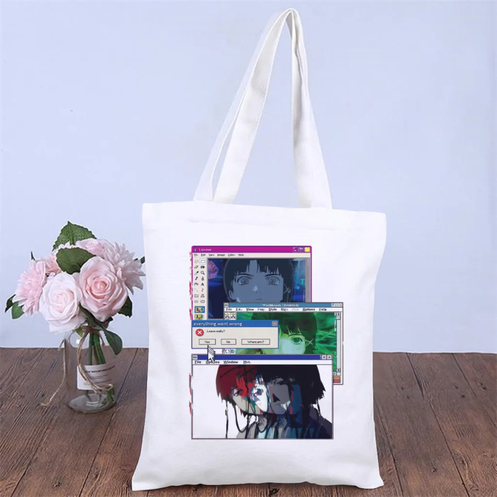 Windows EditHandbag Serial Experiments Lain VAPORWAVE Anime Shoulder Canvas Bags Student Storage Pocket Shopper HandBag Tote Bag
Windows EditHandbag Serial Experiments Lain VAPORWAVE Anime Shoulder Canvas Bags Student Storage Pocket Shopper HandBag Tote Bag